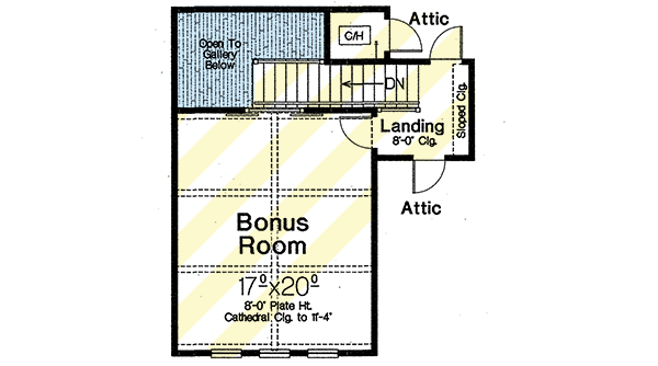 Plan 48599FM: Spectacular Hill Country Home Plan with Bonus Room Upstairs - Floor Plan - Bonus Level - Craftsman, Hill Country