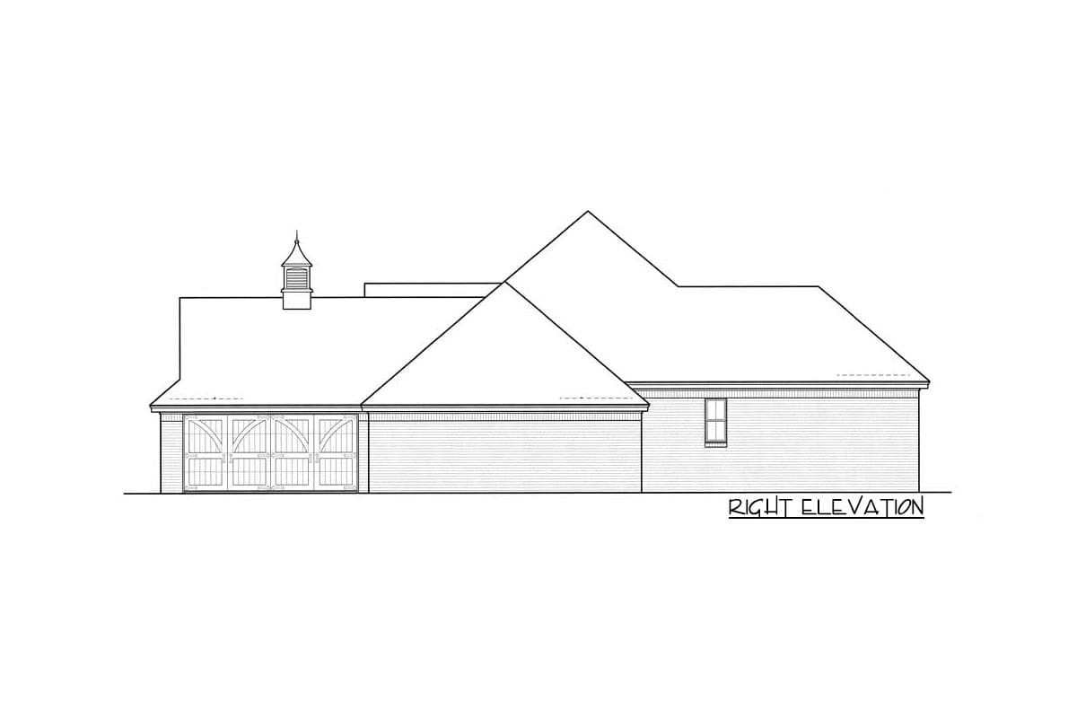 Plan 48601FM: Traditional One-level Home Plan with Cupola - Image #4 - Traditional