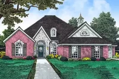 Traditional One-level Home Plan with Cupola