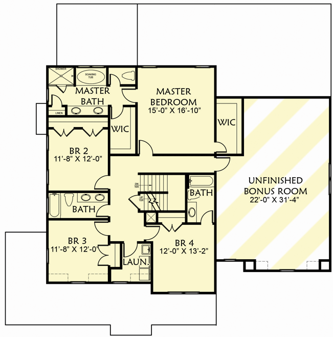 Plan 500072VV: Modern Farmhouse House Plan with 5 Bedrooms and Expansion Over the Garage - 3413 Sq Ft - Floor Plan - 2nd Floor - Country, Farmhouse, Modern Farmhouse, Southern, Traditional