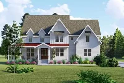 Modern Farmhouse House Plan with 5 Bedrooms and Expansion Over the Garage - 3413 Sq Ft