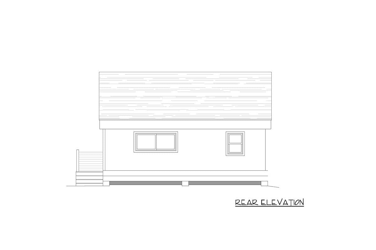 Plan 68715VR: Contemporary Coastal Home Plan for Tiny Living - 750 Sq Ft - Image #4 - Coastal, Contemporary, Modern, Mountain, Vacation