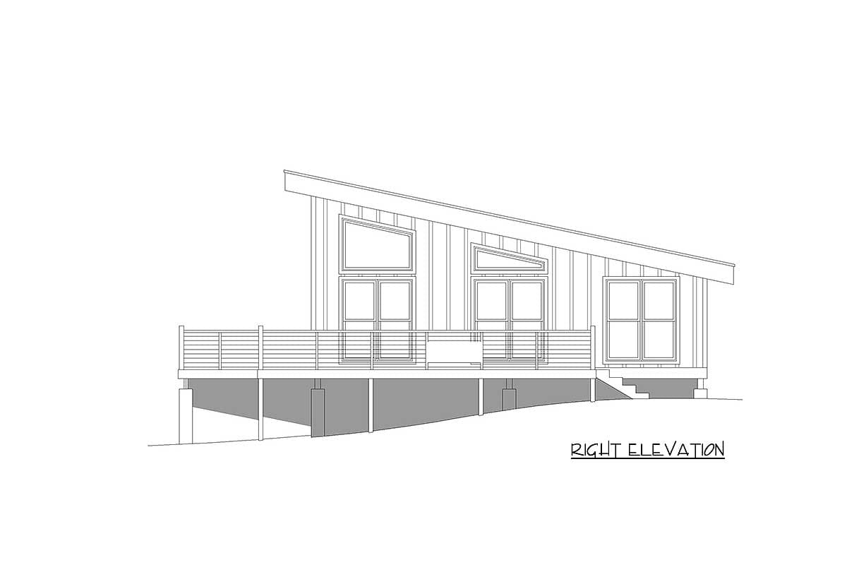 Plan 68715VR: Contemporary Coastal Home Plan for Tiny Living - 750 Sq Ft - Image #5 - Coastal, Contemporary, Modern, Mountain, Vacation