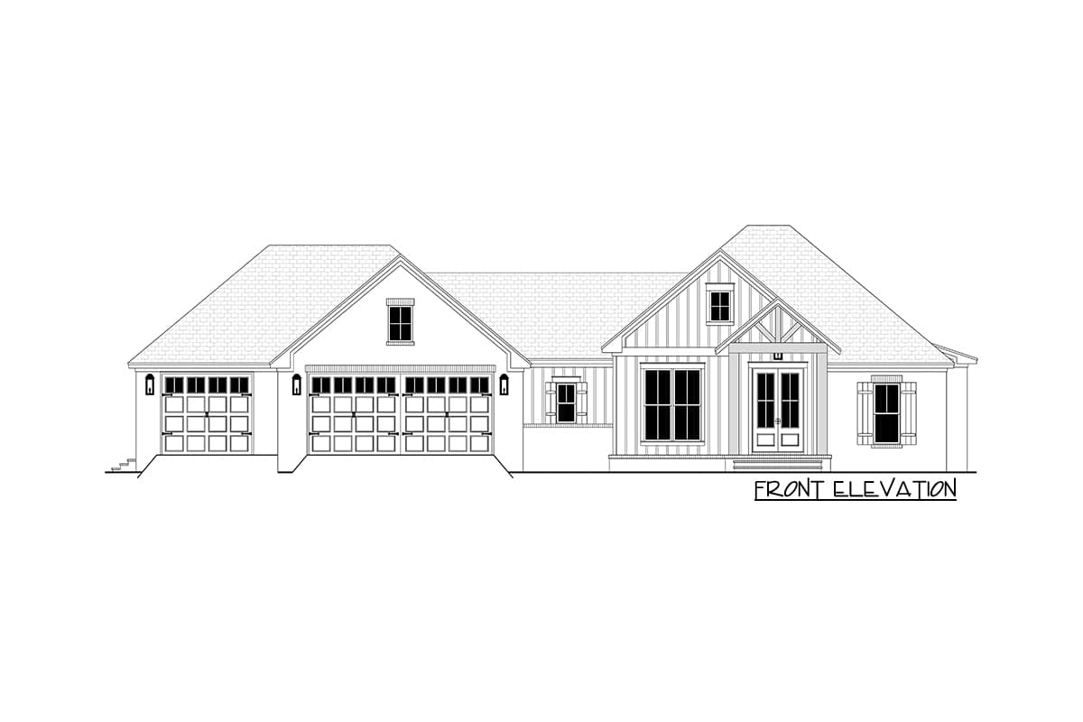 Plan 51849HZ: 3 Bed Contemporary Craftsman with 3 Car Garage - 2002 Sq Ft - Image #18 - Country, Craftsman, New American