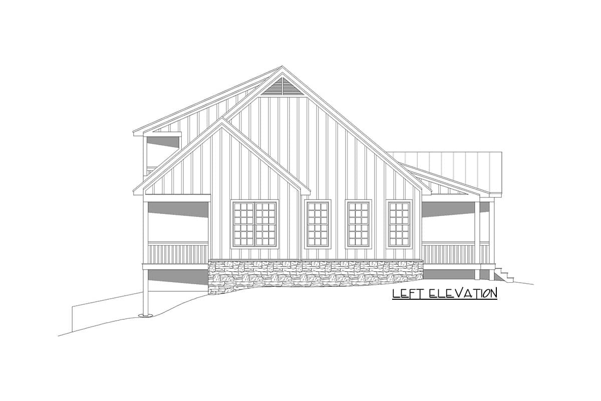 Plan 68713VR: 3-Bed Country Home Plan with Back Porches On Both Floors - Image #4 - Country, Craftsman, Farmhouse, Mountain, Traditional