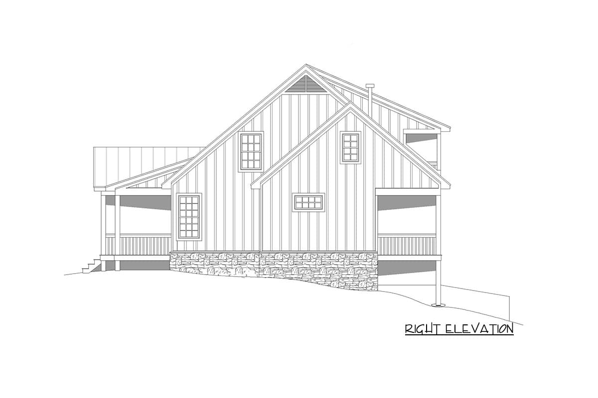 Plan 68713VR: 3-Bed Country Home Plan with Back Porches On Both Floors - Image #6 - Country, Craftsman, Farmhouse, Mountain, Traditional