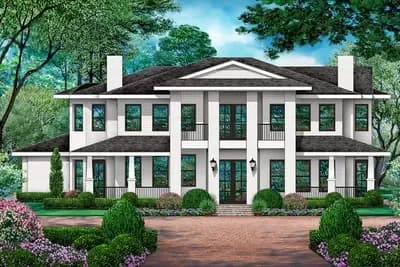 Southern Traditional Home Plan with Wrap-around Porch