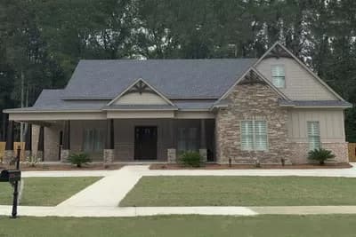 One-level New American Home Plan with Bonus Level above Garage