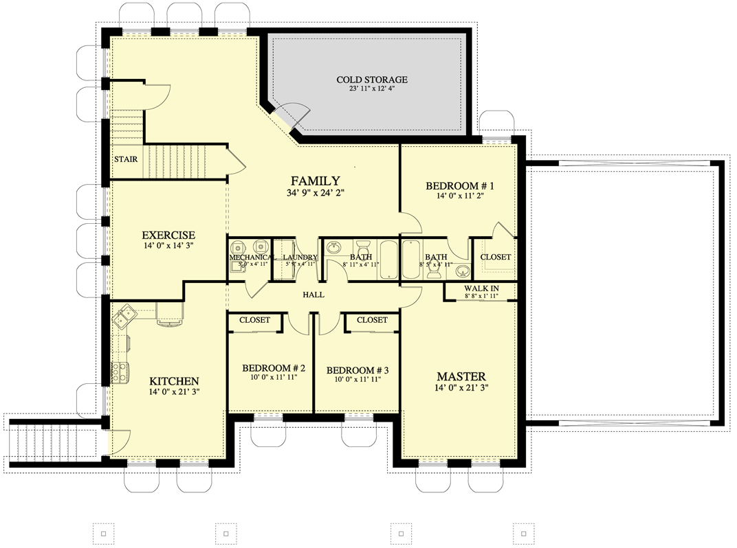Plan 61369UT: Craftsman Ranch House Plan with Lower-level 3-Bed Apartment - Floor Plan - Optional Lower Level - Craftsman, Mountain, Ranch