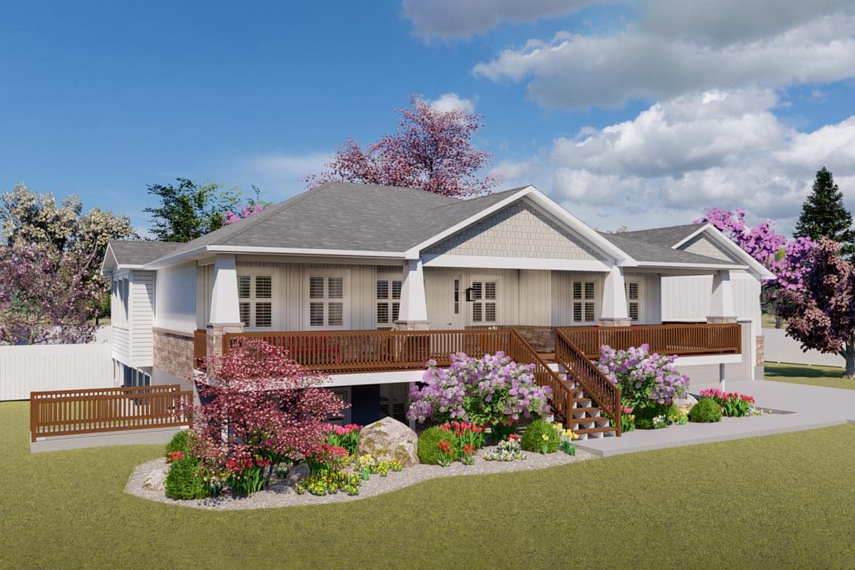 Plan 61369UT: Craftsman Ranch House Plan with Lower-level 3-Bed Apartment - Image #7 - Craftsman, Mountain, Ranch