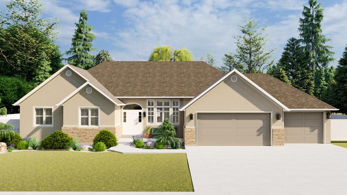 Plan 61370UT: Mountain Ranch Home Plan with Multi-generational Option to Finish Basement - Image #10 - Mountain, Ranch, Traditional