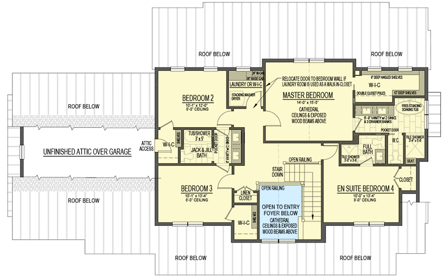 Plan 654012KNA: Modern Farmhouse Plan with Upstairs Master Suite - 2691 Sq Ft - Floor Plan - 2nd Floor - Country, Farmhouse, Modern Farmhouse, New American