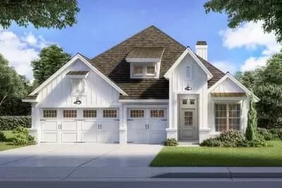 New American House Plan with Home Office or Third Bedroom Option - 1733 Sq Ft