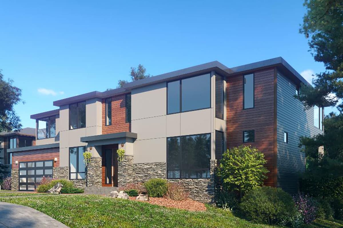 Plan 666106RAF: Contemporary Northwest Home Plan with Main-floor Guest Suite - Image #4 - Contemporary, Modern, Northwest