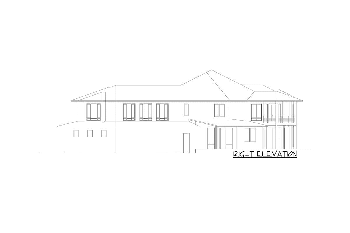 Plan 666108RAF: Luxury Mediterranean Home Plan with Angled 4-Car Garage - Image #8 - Contemporary, Mediterranean, Northwest