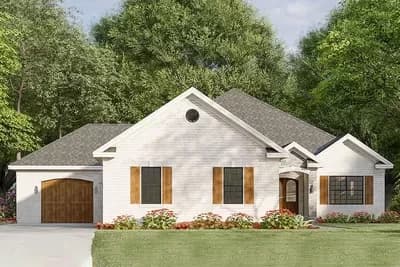 Brick-clad Traditional Home Plan with 3-Car Garage - 2095 Sq Ft