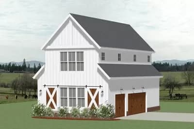 3-car Detached Barn-like Garage with Shop and Loft