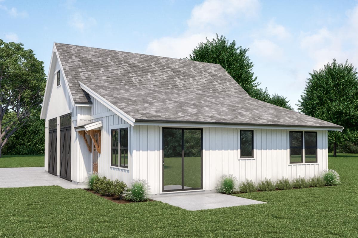 Plan 280118JWD: Country Farmhouse ADU Plan with Oversized 1140 Sq Ft Garage and 612 Sq Ft Workshop - Image #7 - Barndominium, Carriage, Country, Craftsman, Farmhouse, New American, Northwest