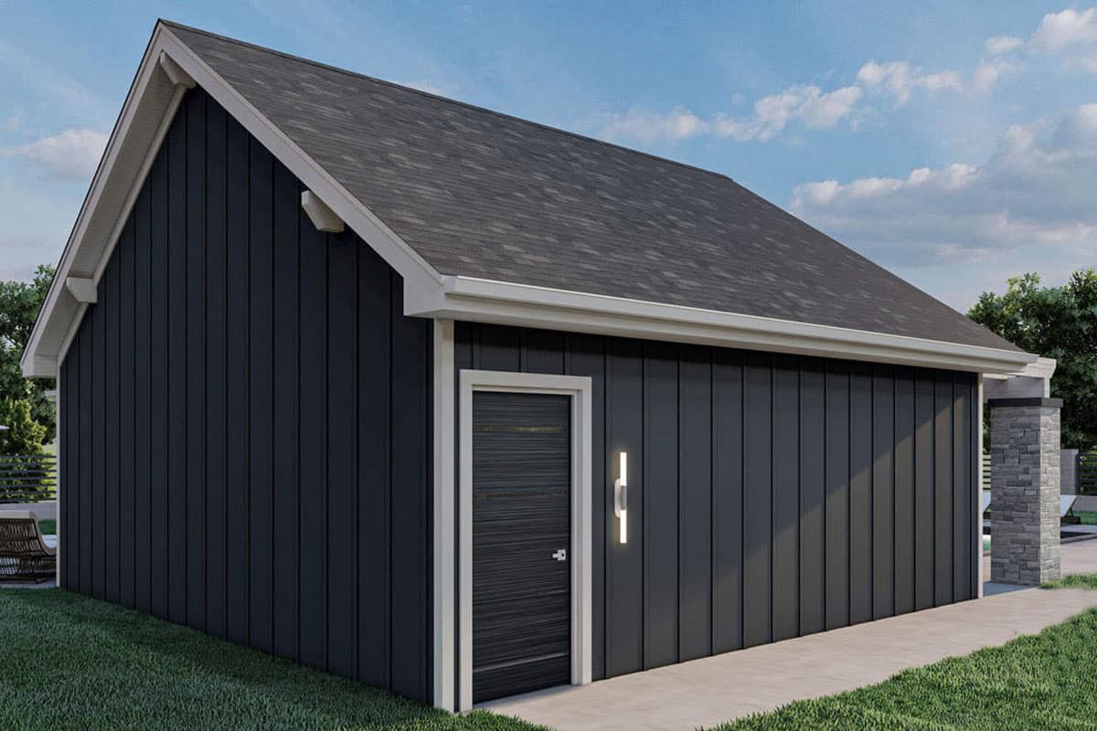 Plan 62972DJ: Contemporary Poolhouse Plan with Cathedral Ceiling Covered Patio - Image #6