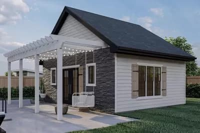 Poolhouse with Pergola and Full Bath