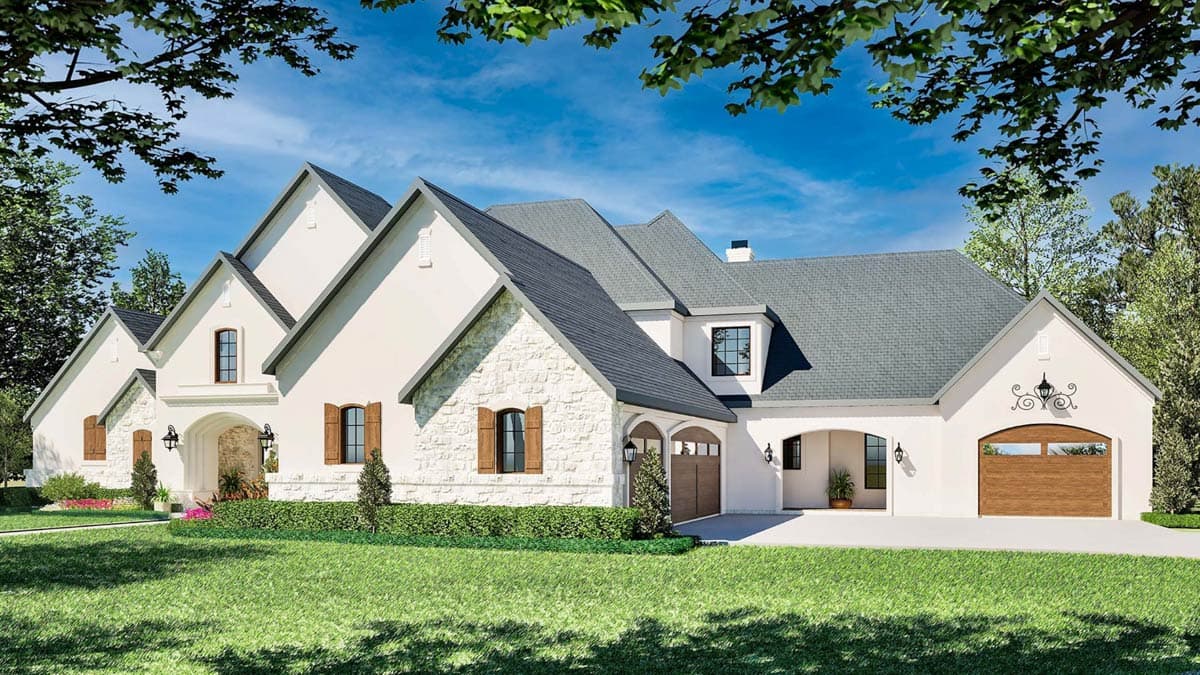 Plan 36642TX: 4-Bed House 2-Story House Plan with 4-Car Garage with Storage Elevator - Image #9 - Traditional