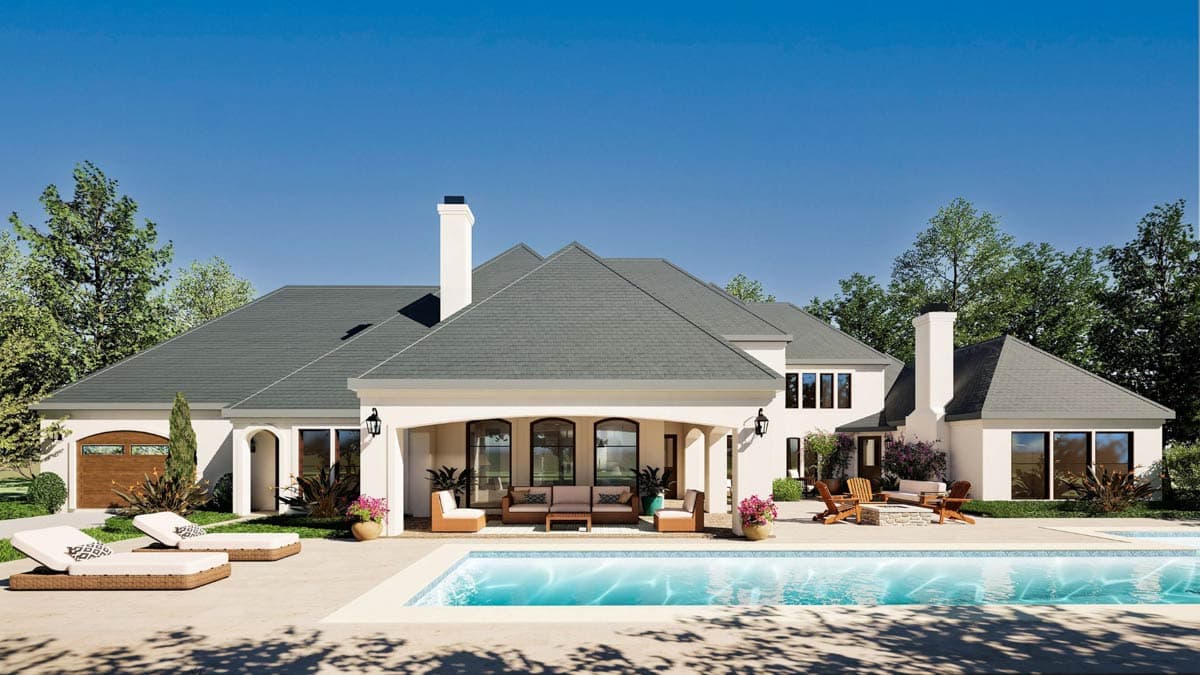 Plan 36642TX: 4-Bed House 2-Story House Plan with 4-Car Garage with Storage Elevator - Image #12 - Traditional