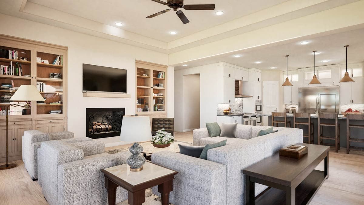 Plan 36642TX: 4-Bed House 2-Story House Plan with 4-Car Garage with Storage Elevator - Image #13 - Traditional