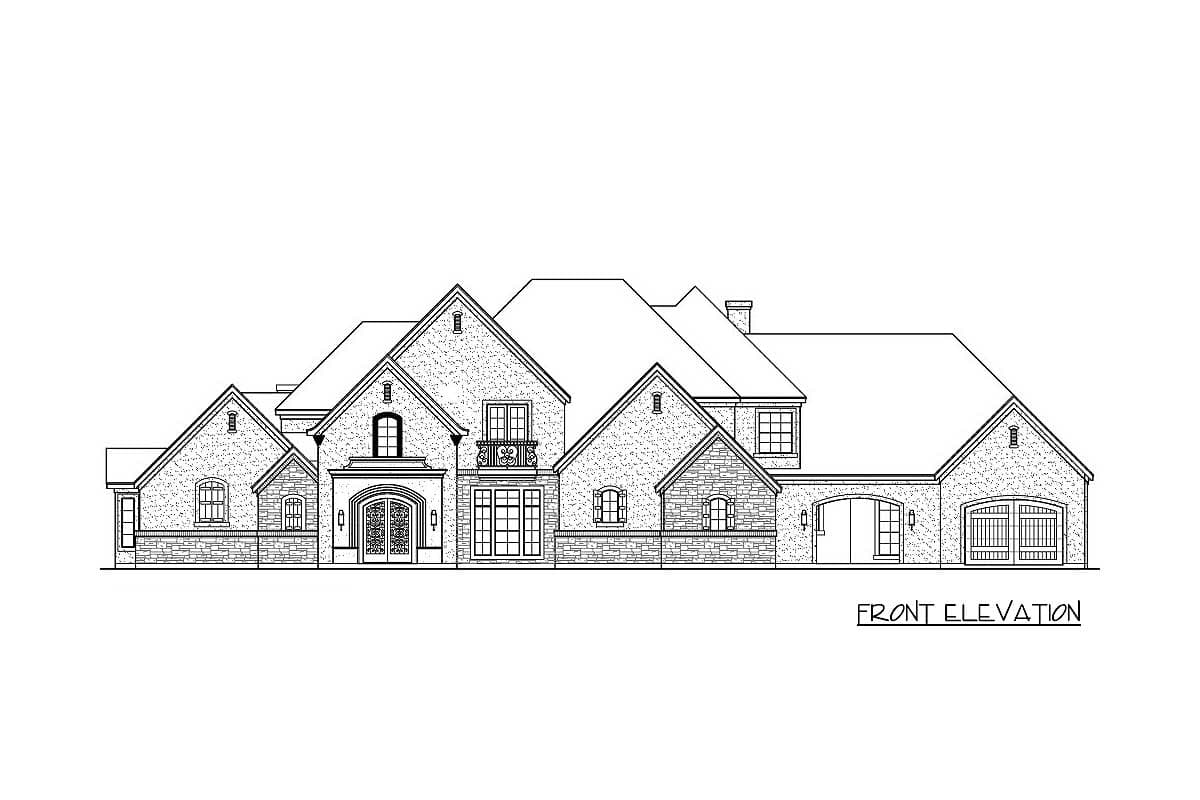 Plan 36642TX: 4-Bed House 2-Story House Plan with 4-Car Garage with Storage Elevator - Image #16 - Traditional