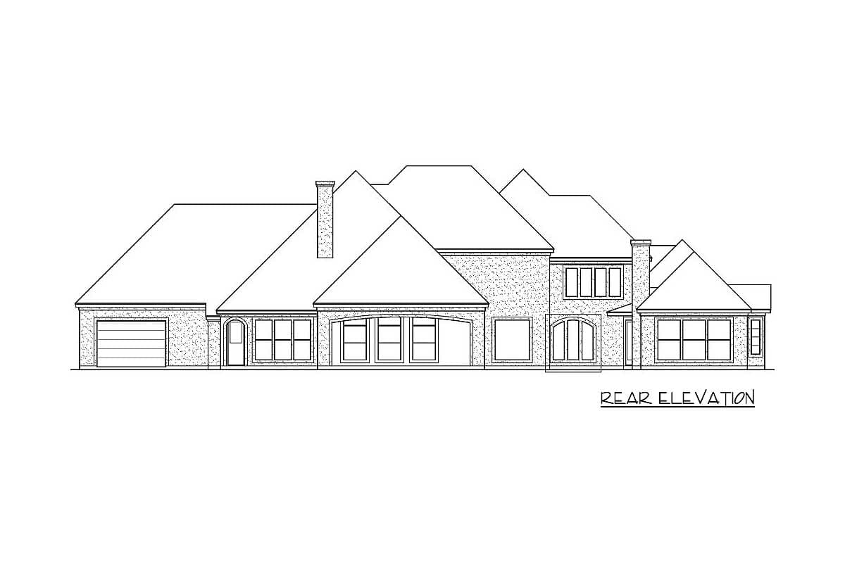 Plan 36642TX: 4-Bed House 2-Story House Plan with 4-Car Garage with Storage Elevator - Image #18 - Traditional