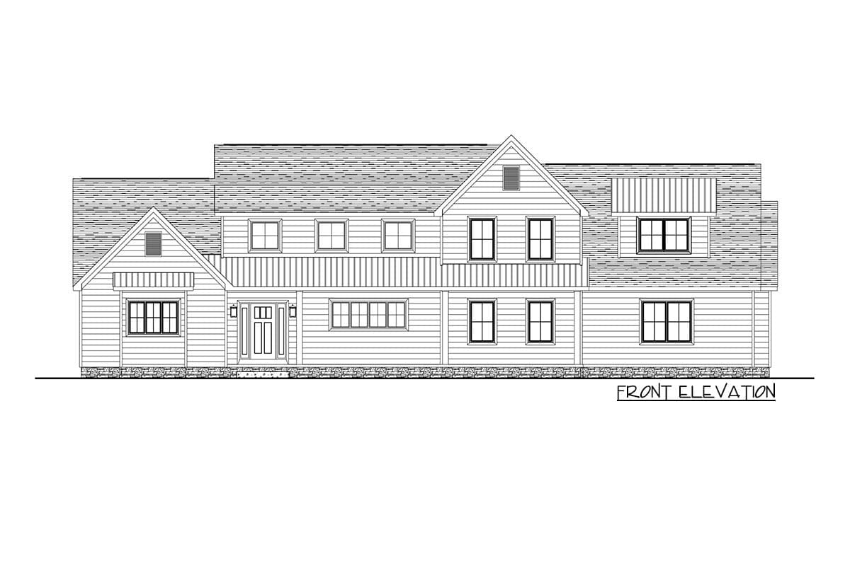 Plan 911005JVD: 3-Bed Modern Farmhouse Plan with 26'-wide Front Porch and 3-car Side-load Garage - Image #13 - Country, Farmhouse, Modern Farmhouse, New American