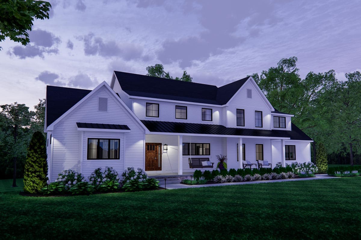 Plan 911005JVD: 3-Bed Modern Farmhouse Plan with 26'-wide Front Porch and 3-car Side-load Garage - Image #11 - Country, Farmhouse, Modern Farmhouse, New American