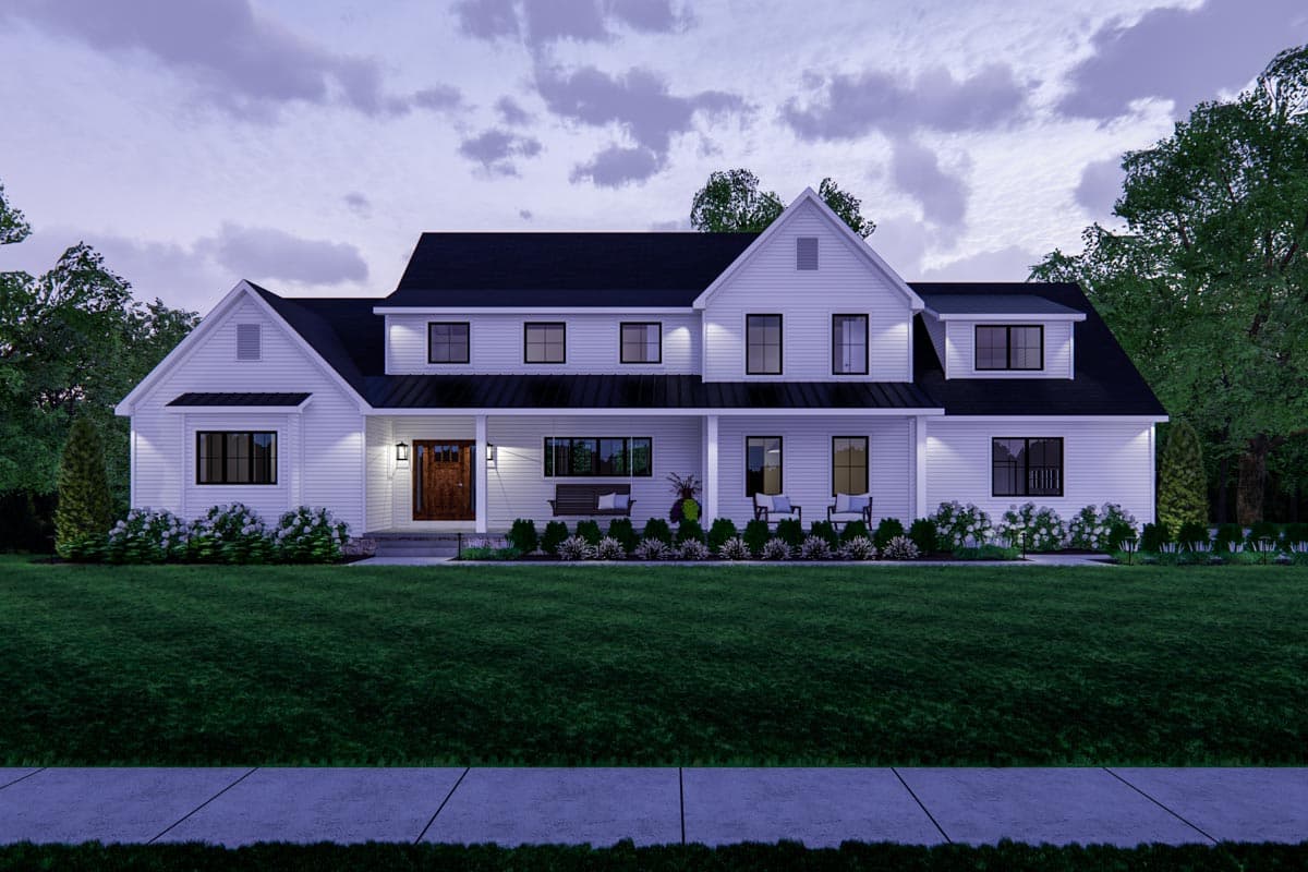 Plan 911005JVD: 3-Bed Modern Farmhouse Plan with 26'-wide Front Porch and 3-car Side-load Garage - Image #10 - Country, Farmhouse, Modern Farmhouse, New American