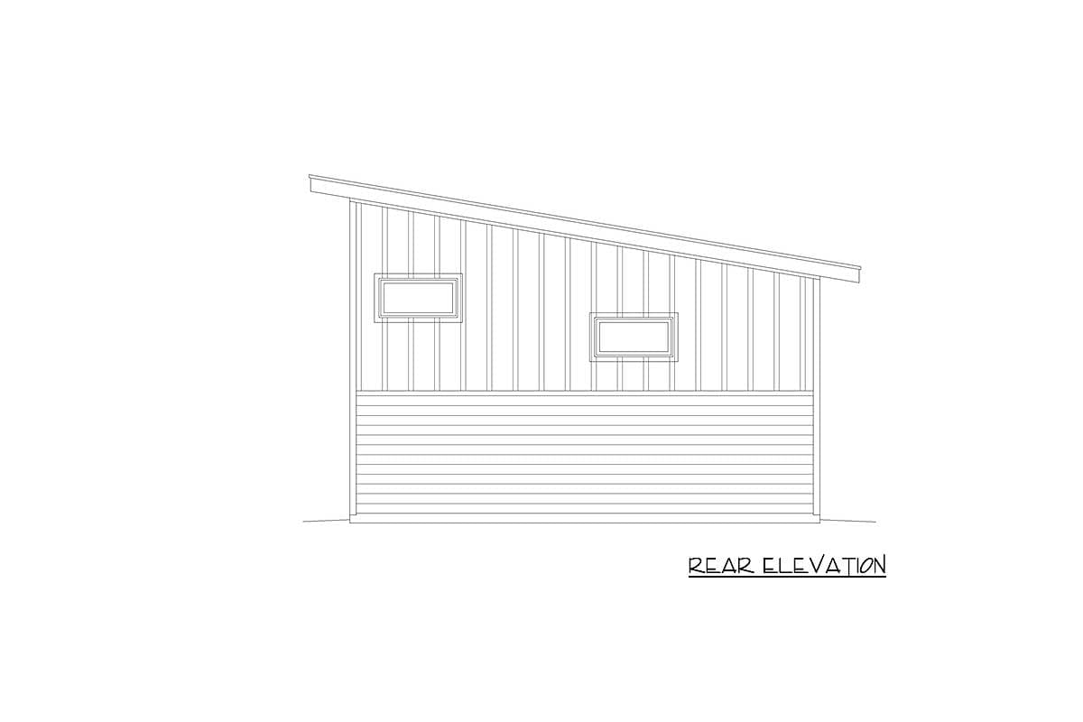 Plan 68524VR: Modern Detached Garage Plan with 12' to 16' Sloping Ceiling - Image #4