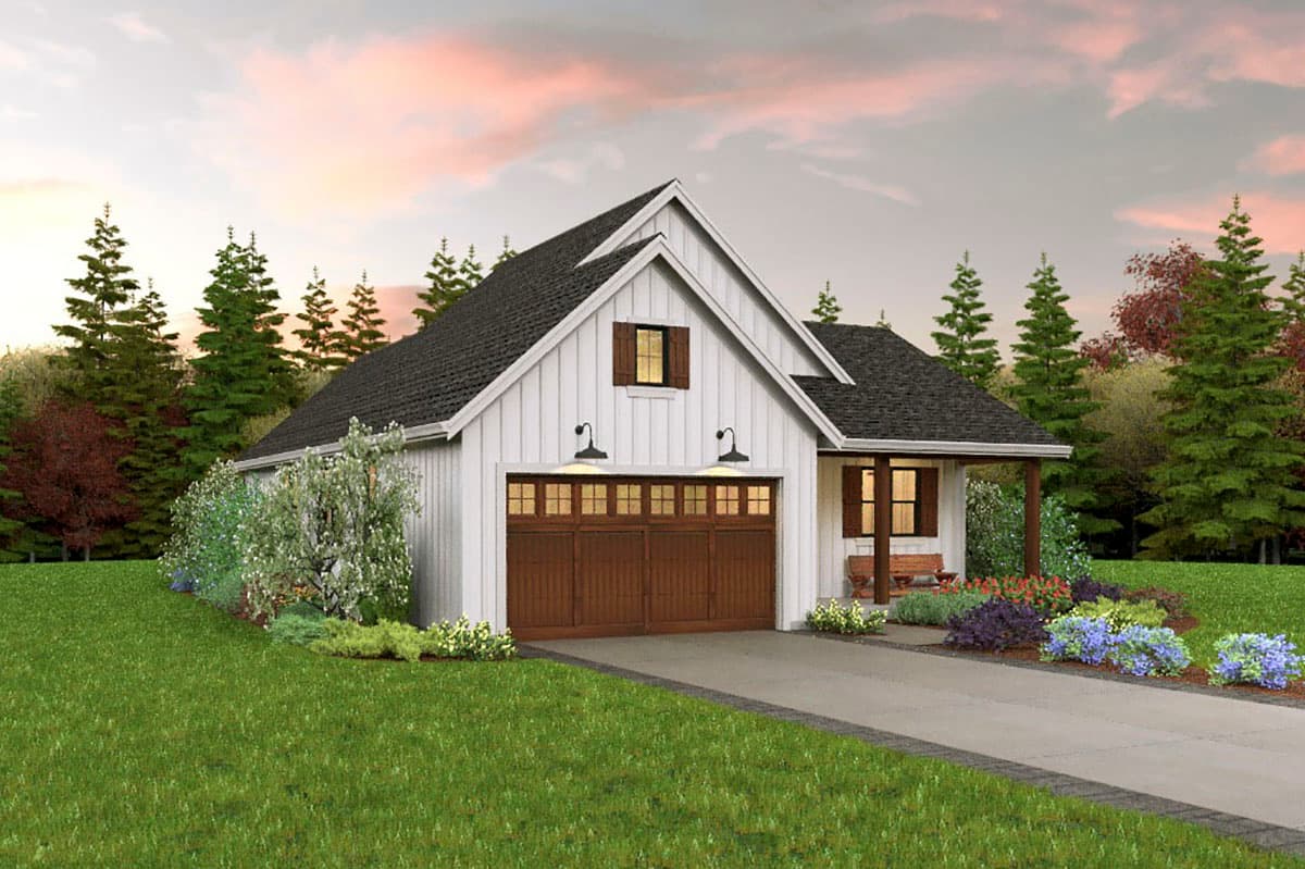 Plan 69764AM: Modern Farmhouse Plan with 3 Clustered Bedrooms and a Vaulted Great Room - 1196 Sq Ft - Image #4 - Craftsman, Farmhouse, Modern Farmhouse, New American