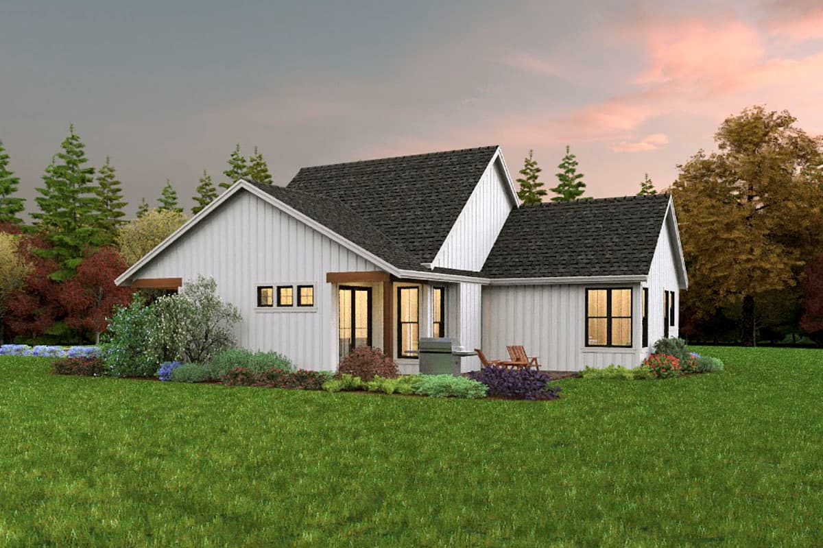 Plan 69764AM: Modern Farmhouse Plan with 3 Clustered Bedrooms and a Vaulted Great Room - 1196 Sq Ft - Image #10 - Craftsman, Farmhouse, Modern Farmhouse, New American