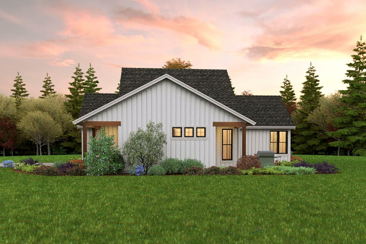 Plan 69764AM: Modern Farmhouse Plan with 3 Clustered Bedrooms and a Vaulted Great Room - 1196 Sq Ft - Image #11 - Craftsman, Farmhouse, Modern Farmhouse, New American