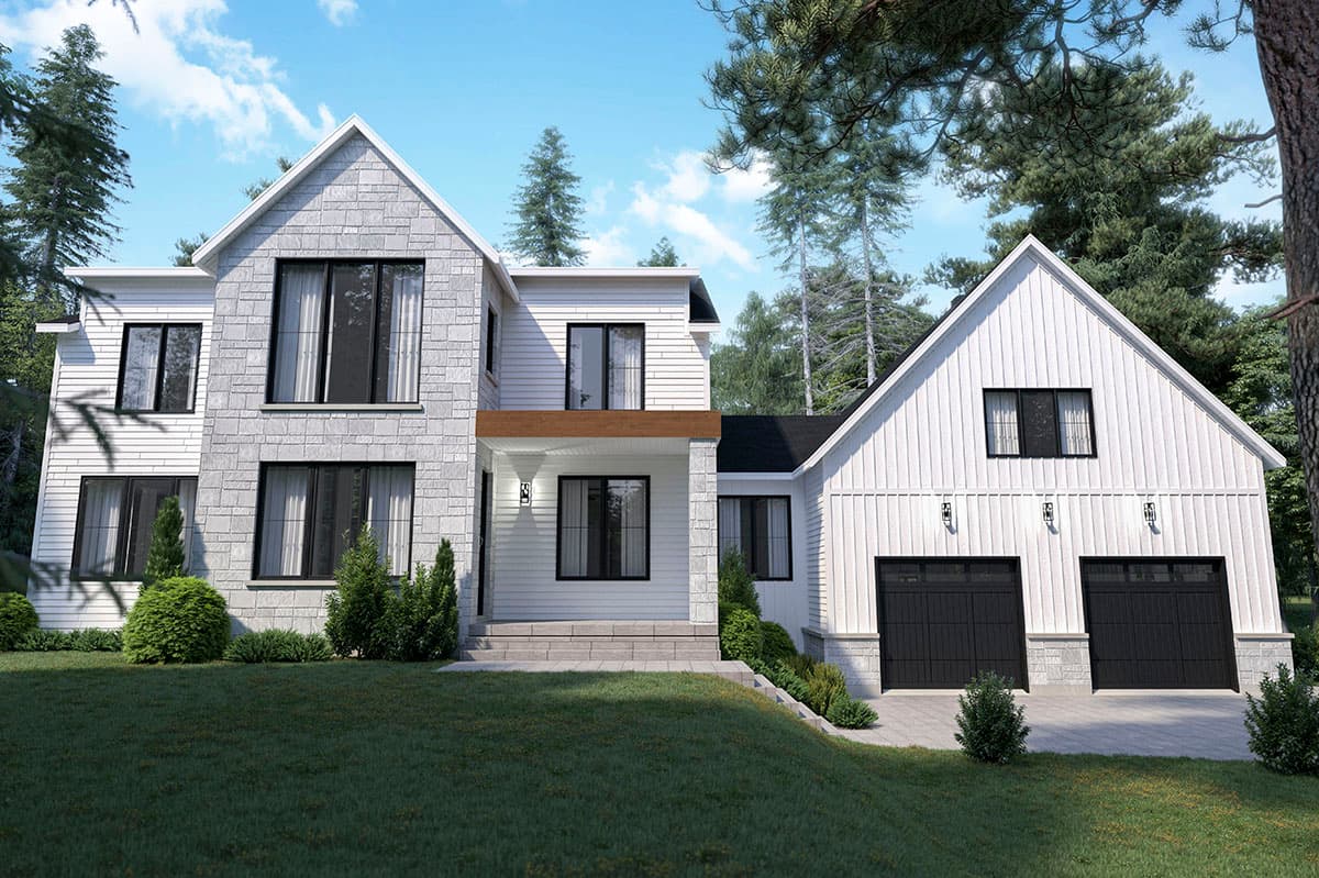Plan 22588DR: Modern Farmhouse Plan with Bonus Room above Garage - Image #8 - Modern Farmhouse, New American