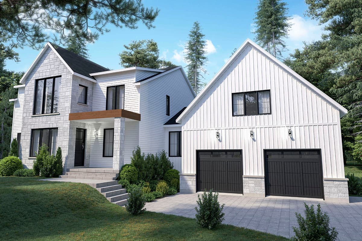 Plan 22588DR: Modern Farmhouse Plan with Bonus Room above Garage - Image #9 - Modern Farmhouse, New American