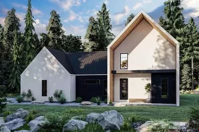 3-Bed Ultra-modern Farmhouse Plan with a Wide Open Floor Plan