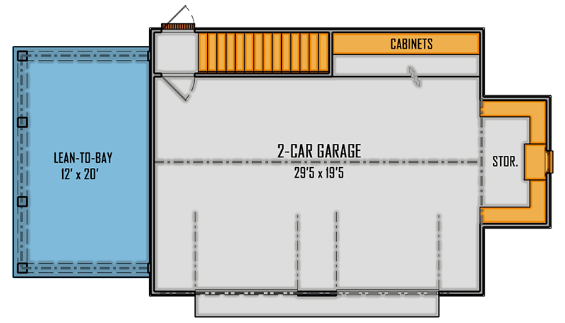 Plan 510177WDY: Carriage or Guest House Plan with 2-car Garage - 650 Sq Ft - Floor Plan - Main Level - Carriage, Cottage, Craftsman, New American