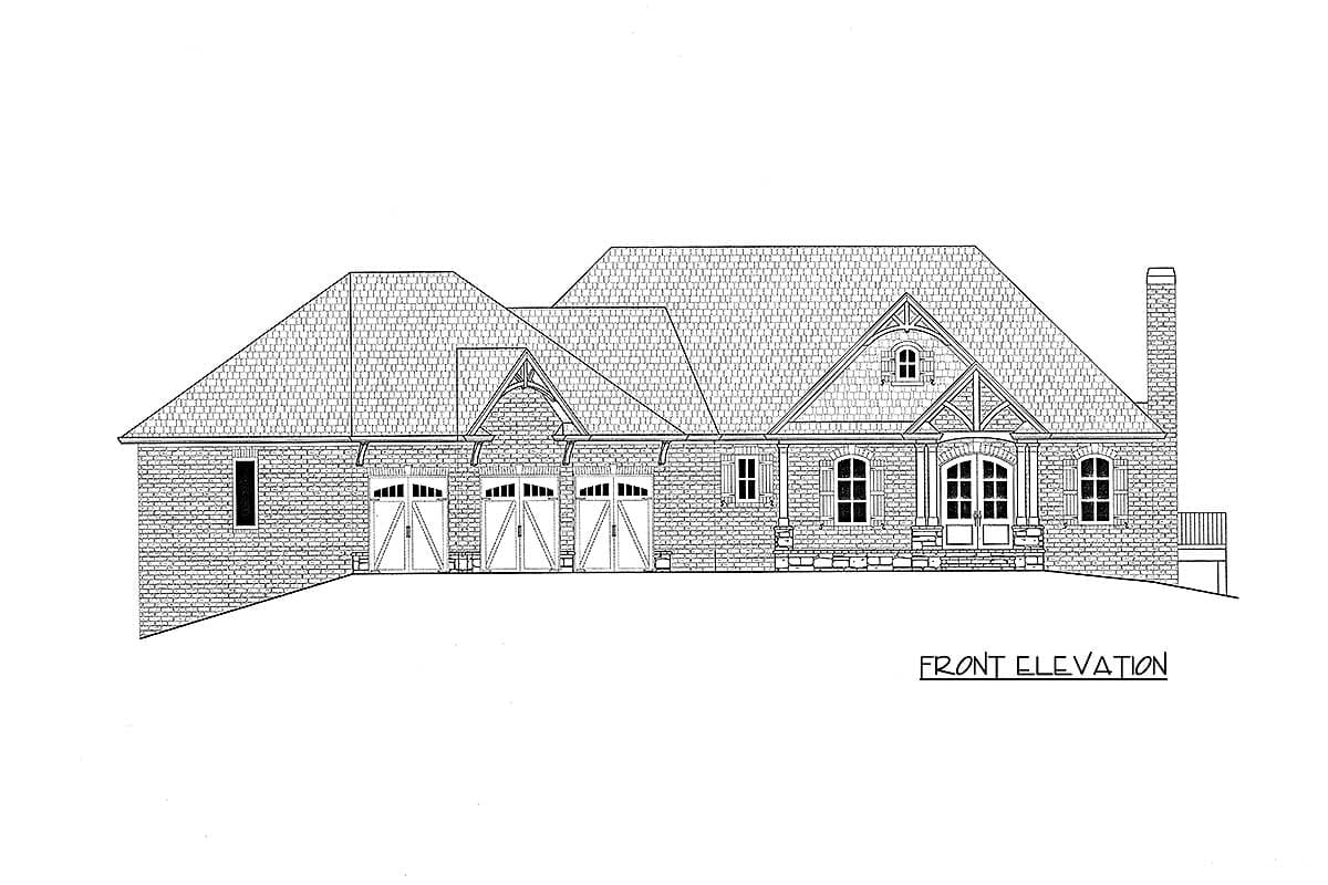 Plan 24413TW: New American House Plan for a Rear Sloping Lot with Angled 3-car Garage Plus a Drive-under Garage - Image #51 - Craftsman, New American, Traditional
