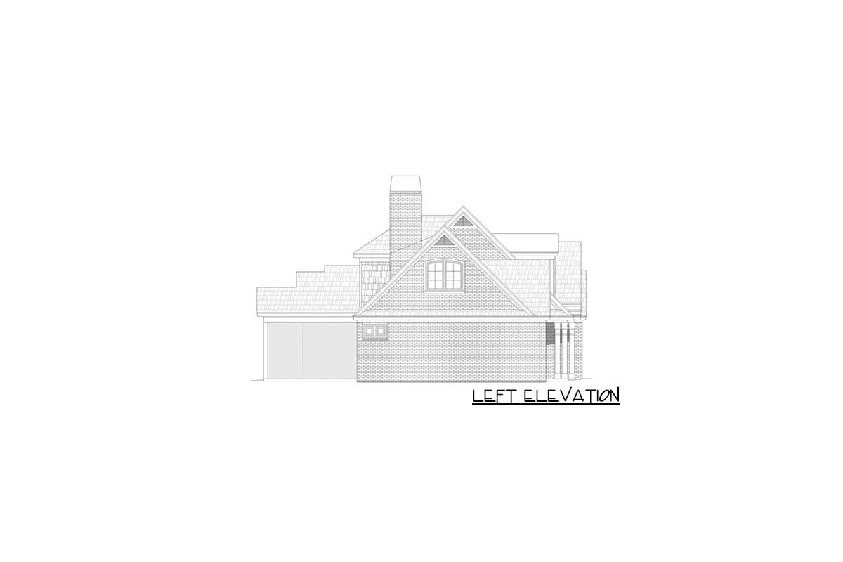 Plan 68721VR: 3-Bed Brick and Shingle Country Home Plan with Angled 3-Car Garage - Image #4 - Country, Traditional