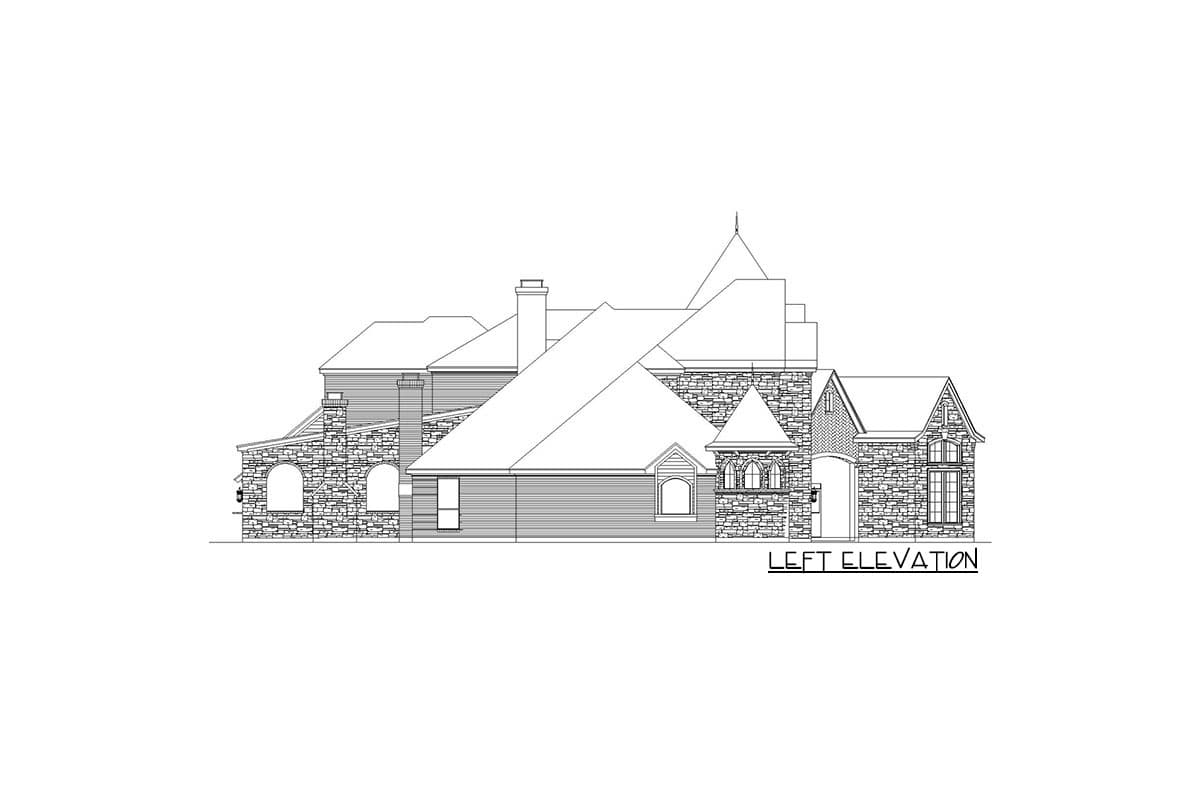 Plan 36638TX: Luxury Two-story Home Plan with 4 Garage Bays - Image #7