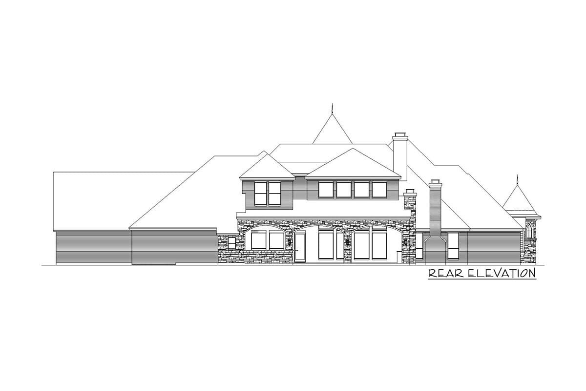 Plan 36638TX: Luxury Two-story Home Plan with 4 Garage Bays - Image #8