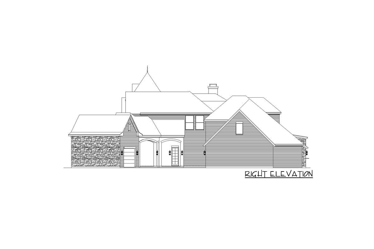 Plan 36638TX: Luxury Two-story Home Plan with 4 Garage Bays - Image #9