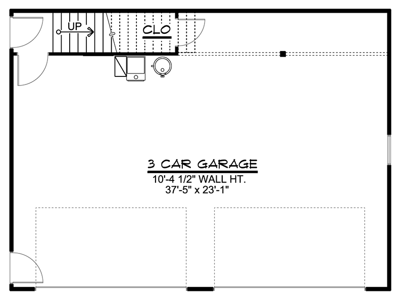 Plan 135017GRA: 4-Car Detached Garage Plan with Garage Apartment Above - Floor Plan - Main Level - Carriage, Country, New American, Traditional