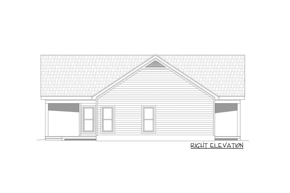 Plan 68641VR: 2-Bed Mountain Retreat with Front-to-Back Vaulted Interior - 1357 Sq Ft - Image #4 - Cabin, Country, Craftsman, Mountain, Rustic