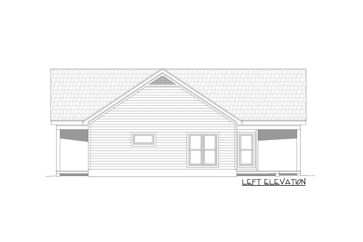 Plan 68641VR: 2-Bed Mountain Retreat with Front-to-Back Vaulted Interior - 1357 Sq Ft - Image #6 - Cabin, Country, Craftsman, Mountain, Rustic