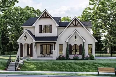 Modern Cottage-style House Plan with 3 Beds - and Laundry - Upstairs