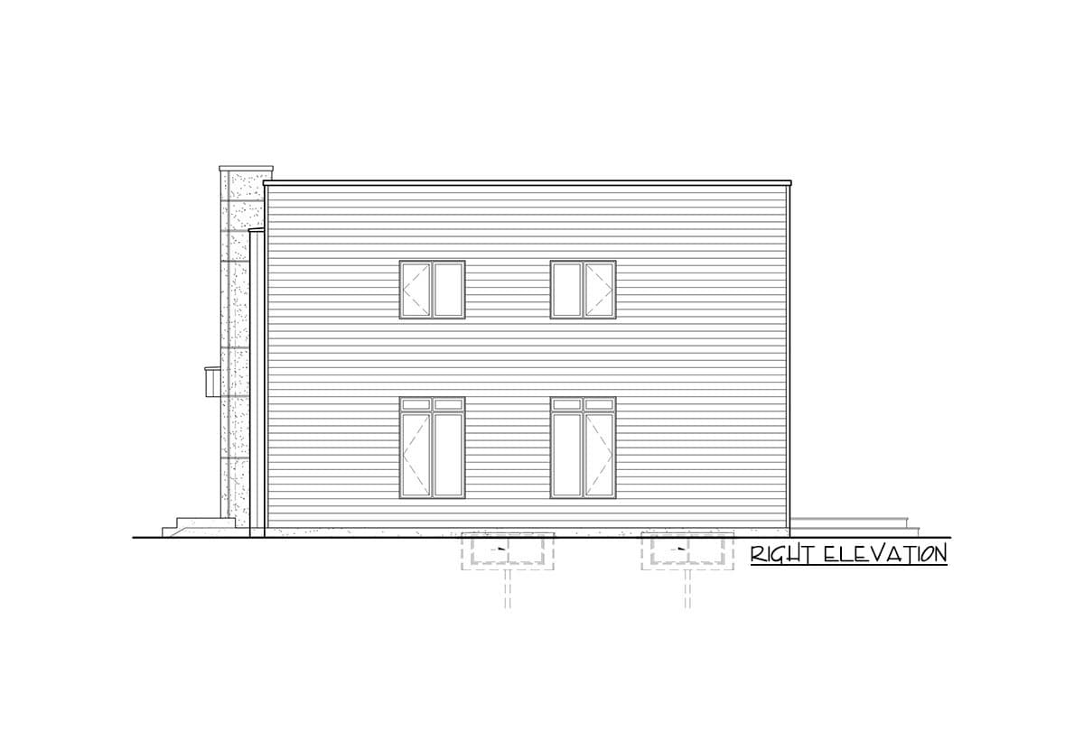 Plan 80963PM: Two-story Contemporary House Plan with Upstairs Terrace - Image #5 - Mid Century Modern, Modern